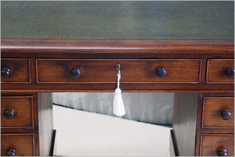 2041 Antique Small Mahogany Pedestal Desk (8)